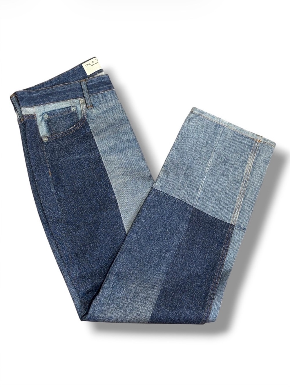 Rag & Bone Nina Miramar Printed On Stretch Jeans Women's Size 28 Byron Patchwork
